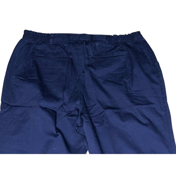 Woman Within NWOT Stretch Cotton Chino Straight Leg Pant Sz 22 Wide Navy Blue Pl - Picture 10 of 11